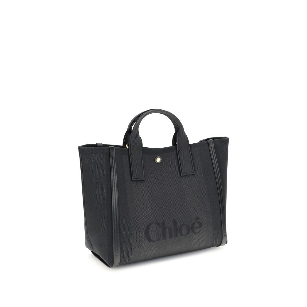 Chloé Schwarze Baumwollhandtasche